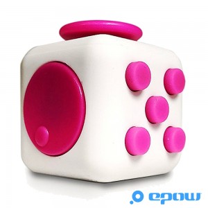 cadeau fete des meres 2017 fidget cube rose et blanc-dé anti stress-EPOW