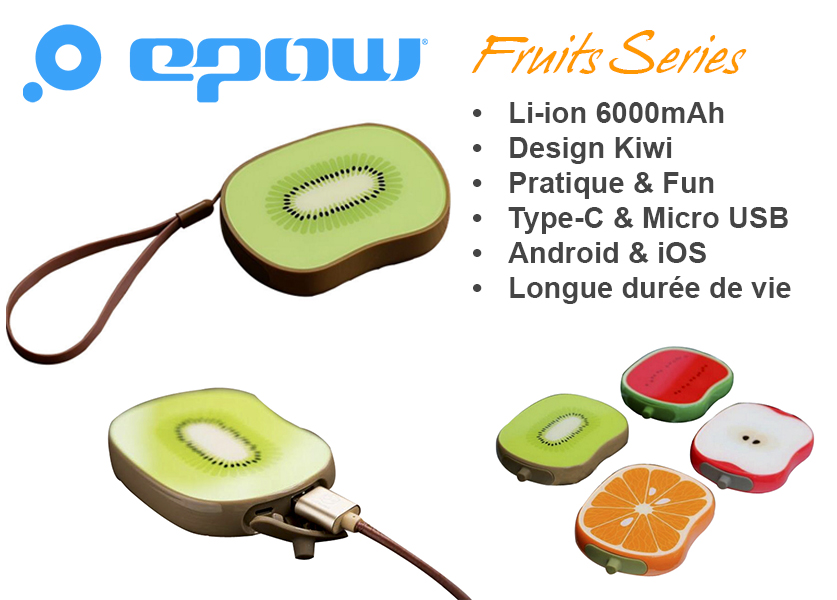 epow emoji fruits series kiwi batterie externe kiwi caracteristiques