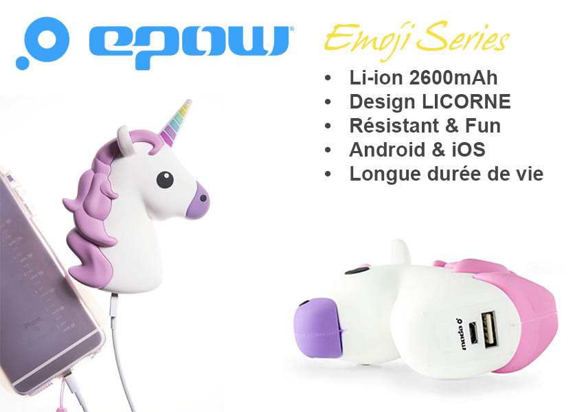 epow emoji series licorne batterie externe licorne caracteristiques