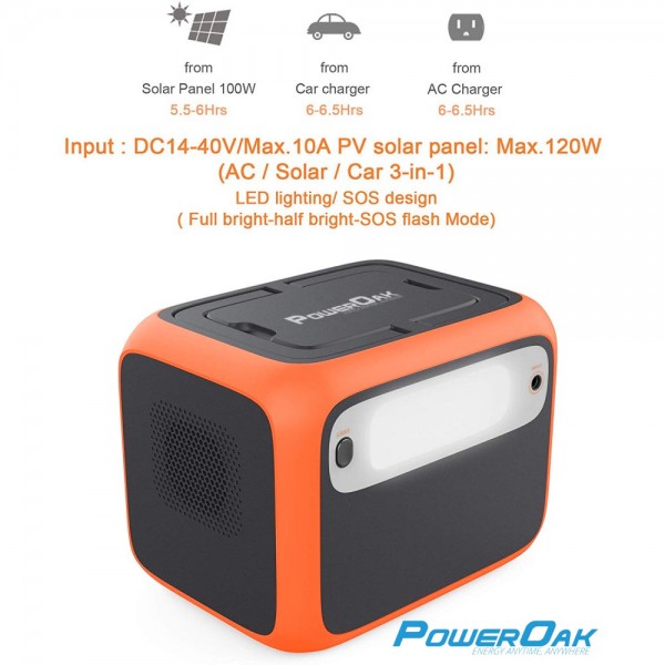 Batterie externe solaire 220V - PS5 PowerOak 400Wh