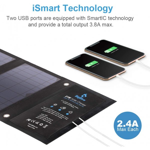 Batterie Externe Solaire 10000mAh USB Chargeur Portable avec Panneau  Solaire, Splashproof, Antipoussière, Antichoc Power Bank avec Double Lampe  de