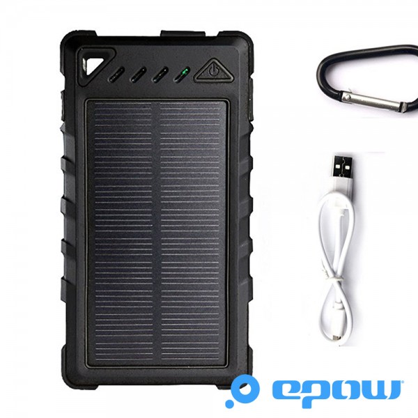 EPOW® 8000mAh Solaire: Batterie Externe Solaire Antichoc Waterproof