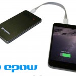 batterie externe extraplate epow-4000mah-noir-slim-look-aluminium-brossé-indicateur led