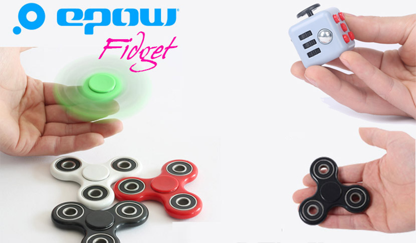 hand-spinner-fidget tri spinner-epow-noir-blanc